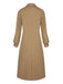 Khaki 1940s Double Breasted Button Trench Coat