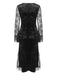 Black 1960s Halloween Slit Lace Dress