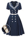[Pre-Sale] Dark Blue 1950s Sailor Style Double Breasted Dress