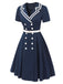 [Pre-Sale] Dark Blue 1950s Sailor Style Double Breasted Dress
