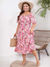 [Plus Size] 1950s Square Collar Ditsy Floral Dress
