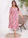 [Plus Size] 1950s Square Collar Ditsy Floral Dress