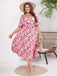 [Plus Size] 1950s Square Collar Ditsy Floral Dress