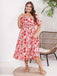 [Plus Size] 1950s Square Collar Ditsy Floral Dress