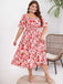 [Plus Size] 1950s Square Collar Ditsy Floral Dress
