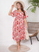 [Plus Size] 1950s Square Collar Ditsy Floral Dress