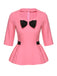 Black & Pink 1960s Bow Waist Patchwork Top