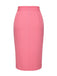 Black & Pink 1960s Buttoned Patchwork Slit Skirt