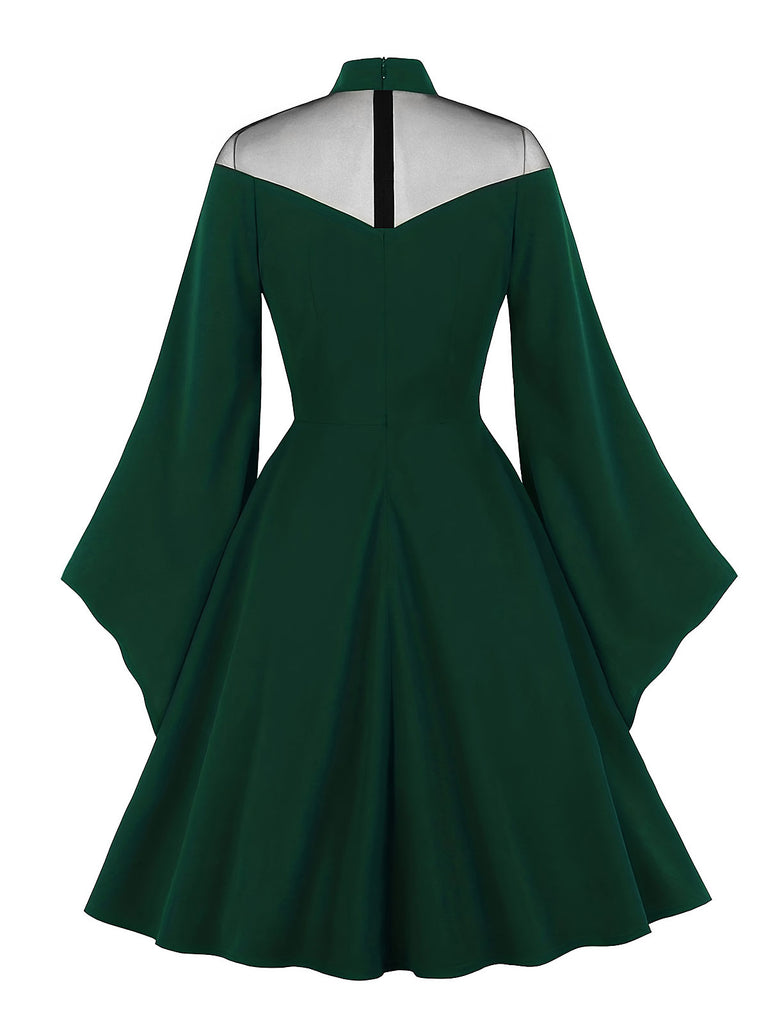 1950s Halloween Flare Sleeve Swing Dress
