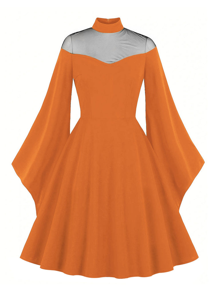 1950s Halloween Flare Sleeve Swing Dress