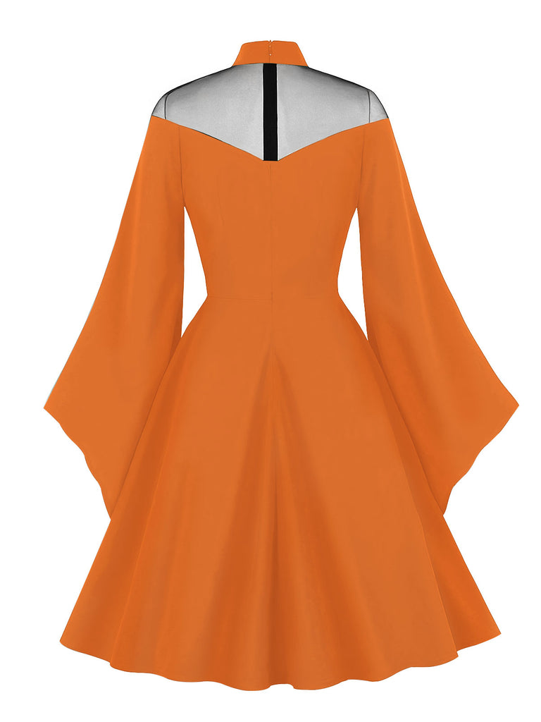 1950s Halloween Flare Sleeve Swing Dress