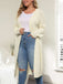 [Plus Size] Solid Color 1960s Knitted Long Cardigan