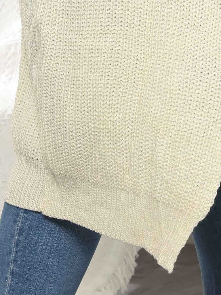 [Plus Size] Solid Color 1960s Knitted Long Cardigan