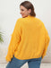 [Plus Size] Yellow 1960s V-Neck Tassel Loose Sweater