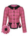 [Pre-Sale] Pink 1950s Woven Plaids Long Sleeve Coat