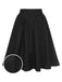 [Pre-Sale] Black 1950s Solid Buttoned Skirt