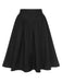 [Pre-Sale] Black 1950s Solid Buttoned Skirt