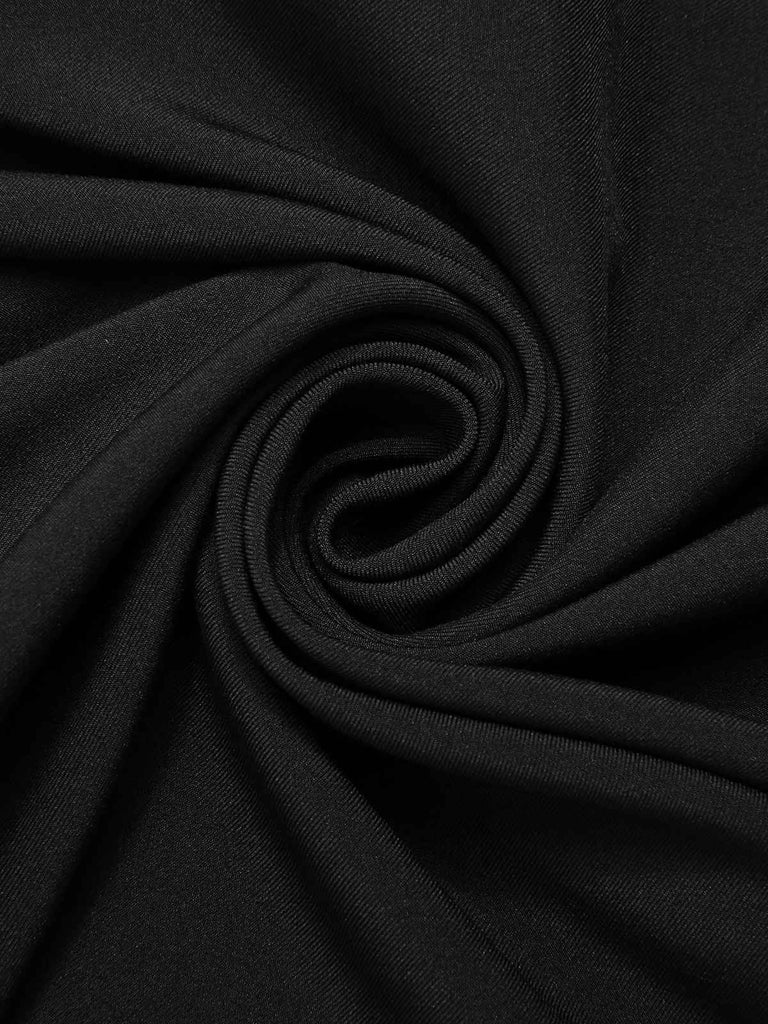 [Pre-Sale] Black 1950s Solid Buttoned Skirt
