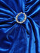 Dark Blue 1960s V-Neck Pleated Velvet Dress