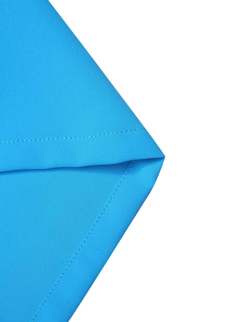 Sky Blue 1960s Lapel Button Solid Coat