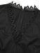 Black 1960s Lace Trim Neckline Pencil Dress