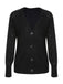 Black 1940s V-Neck Knitted Button Sweater