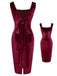 Wine Red 1960s Velvet Elk Bow Dress