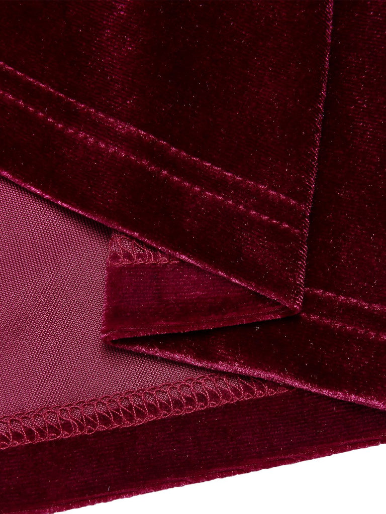 Wine Red 1960s Velvet Elk Bow Dress