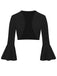 1950s Solid Christmas Trumpet Sleeved Jacket