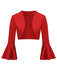 1950s Solid Christmas Trumpet Sleeved Jacket
