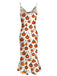[Pre-Sale] Yellow & White 1930s Halloween Pumpkins Fishtail Dress