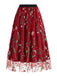 1950s Floral Embroidered Mesh Skirt