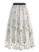 1950s Floral Embroidered Mesh Skirt