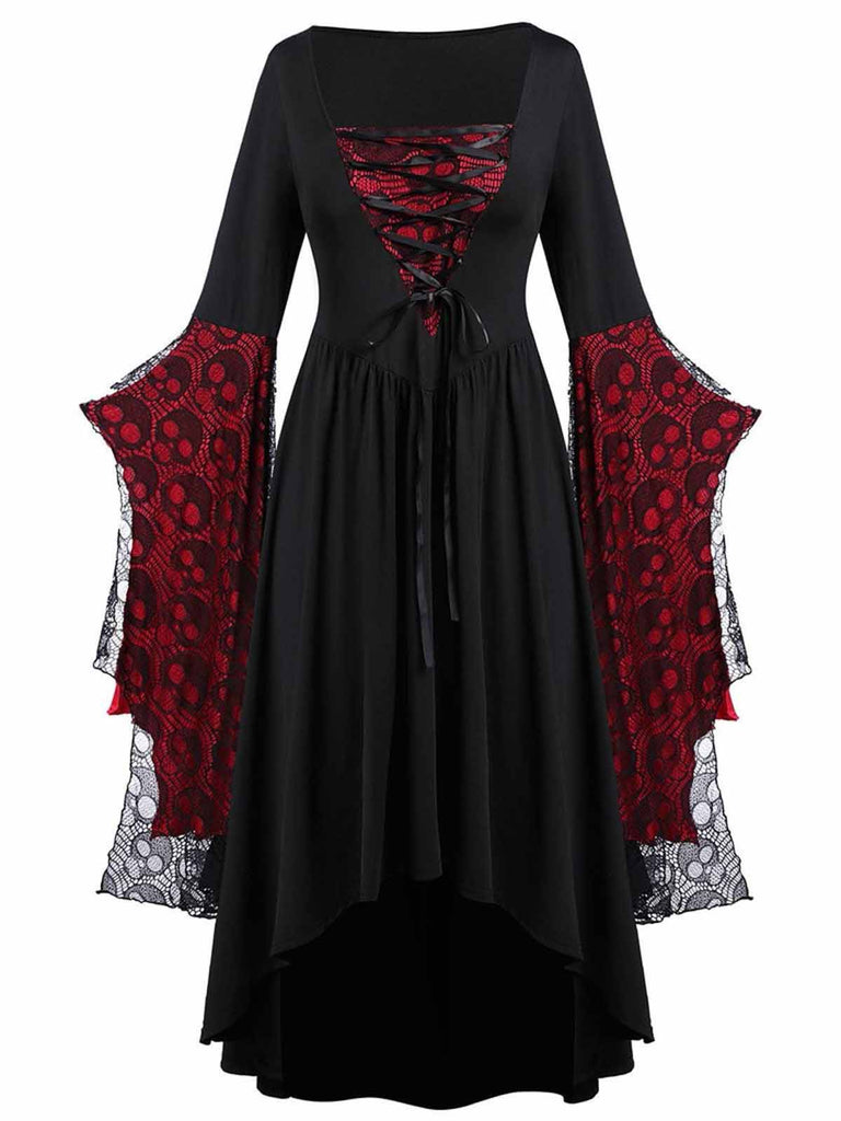 1950s Halloween Lace Patchwork Witch Dress