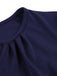 [Plus Size] Dark Blue 1950s Keyhole Swing Dress