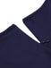 [Plus Size] Dark Blue 1950s Keyhole Swing Dress