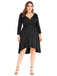 [Plus Size] 1960s Solid Pleated Long Sleeved Dress
