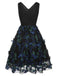 [Pre-Sale] Black 1950s V-Neck 3D Butterfly Mesh Dress