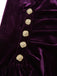 Purple 1940s Solid Velvet Buttons Dress