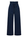 1950s Solid Hight Waist Wideleg Pants
