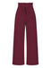 1950s Solid Hight Waist Wideleg Pants
