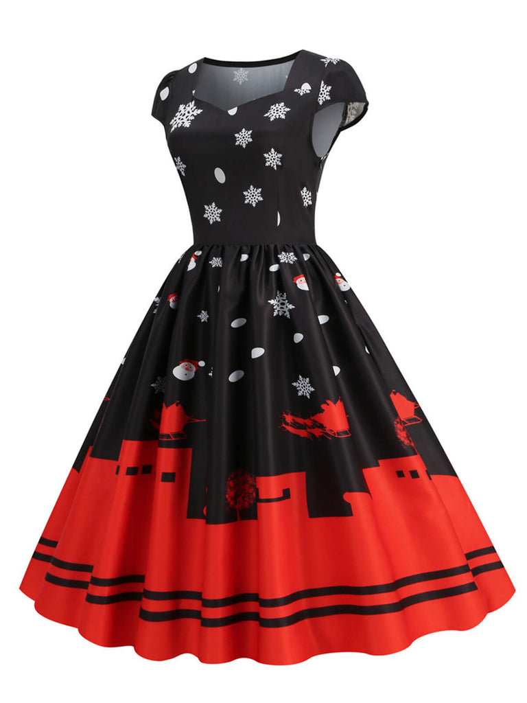 1950s Christmas Sweetheart Neckline Dress