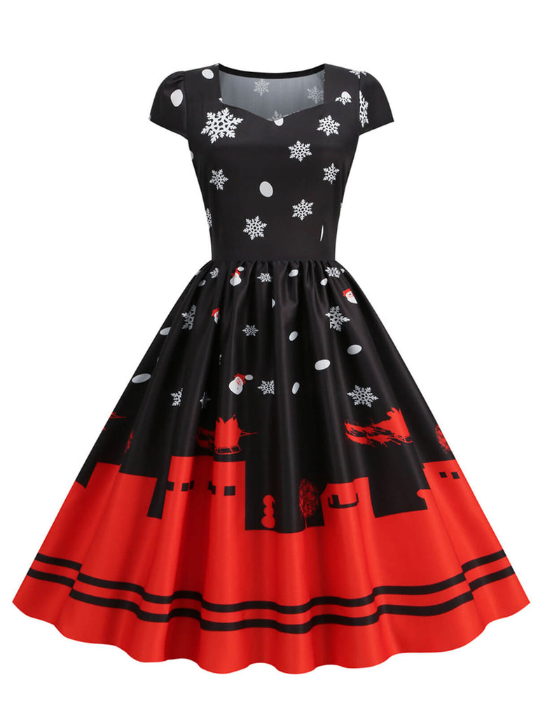 1950s Christmas Sweetheart Neckline Dress