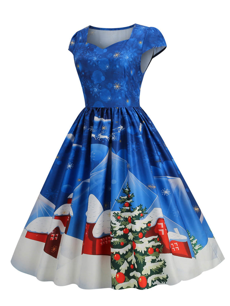 1950s Christmas Sweetheart Neckline Dress