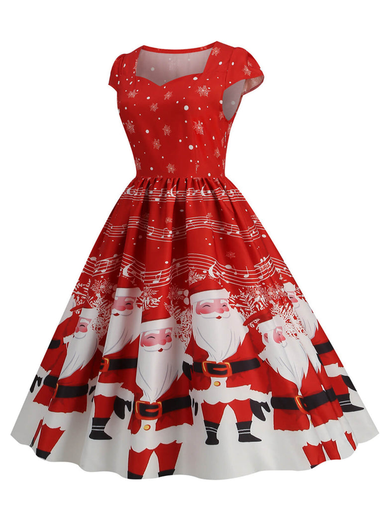 1950s Christmas Sweetheart Neckline Dress