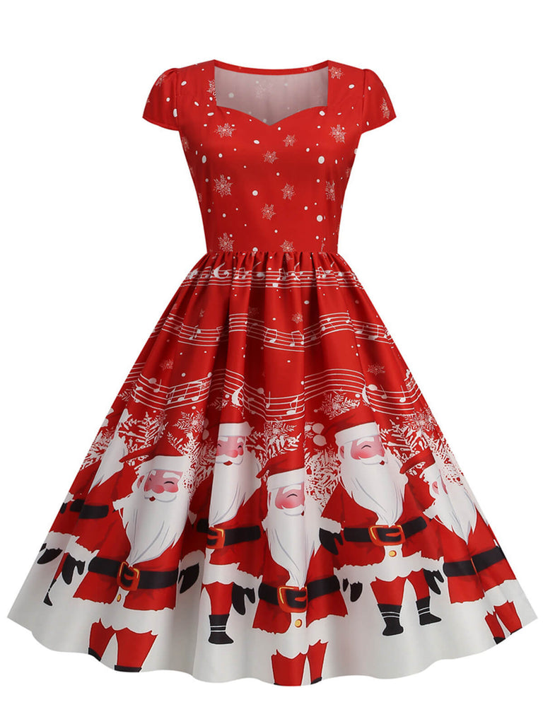 1950s Christmas Sweetheart Neckline Dress