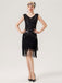 1920s Sequined Fringed V-Neck Charleston Dress