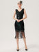 1920s Sequined Fringed Sleeveless Dress