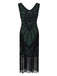 1920s Sequined Fringed Sleeveless Dress