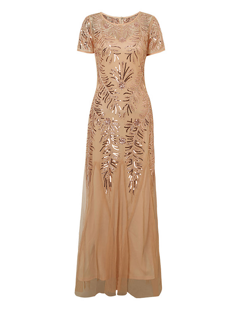 1920s Sequins Beading Mesh Formal Dress